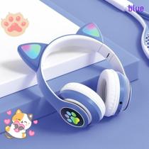 Fone De Ouvido Bluetooth Orelhas De Gato Com Led Headphone