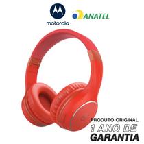 Fone de Ouvido Bluetooth Original Motorola Moto XT 220, Som HD e Microfone - Vermelho