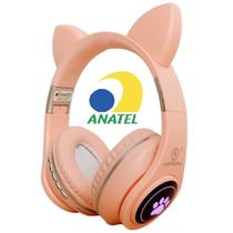 Fone de Ouvido Bluetooth Over-Ear Sem Fio Orelha de Gato