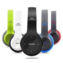 Fone De Ouvido Bluetooth P47 Regulável Dobrável Rádio