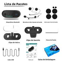 Fone De Ouvido Bluetooth Para Capacete De Moto, Chamada Estéreo Mãos Livres, Comunicação Sem Fio,