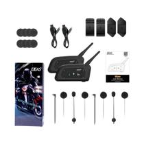 Fone De Ouvido Bluetooth Para Capacete De Motocicleta Ejeas V6 Pro + 1200m Bt Interfone 6 Pilotos À