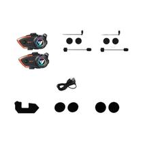 Fone De Ouvido Bluetooth Para Motocicleta Y80-2X Intercomunicador Para 2 Motociclistas À Prova