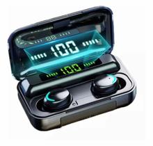 Fone de Ouvido Bluetooth Preto - Intra-auricular à Prova de Água Carregador de Celular TWS