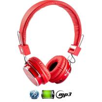 Fone de Ouvido Bluetooth SD Mp3 Rádio FM Player Vermelho Fone de Ouvido Bluetooth SD Mp3 Rádio FM Player Vermelho