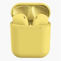 Fone De Ouvido Bluetooth Sem Fio Android e IOS Amarelo