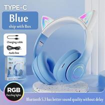 Fone de ouvido Bluetooth sem fio Cat Ear Fone de ouvido de música com microfone Fone de ouvido Bluetooth sem fio Cat Ear Fone de ouvido de música com microfone