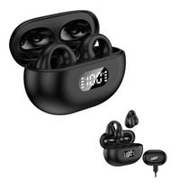 Fone De Ouvido Bluetooth Sem Fio Condução Óssea Prova D'água Cor Preto
