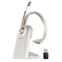 Fone de ouvido Bluetooth sem fio Hoyzzem V5.0 com microfone e dongle USB Gold