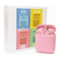 Fone de Ouvido Bluetooth Sem Fio Inpods 12 Macaron Rosa Pastel Fone de Ouvido Bluetooth Sem Fio Inpods 12 Macaron Rosa Pastel