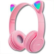 Fone de Ouvido Bluetooth Sem Fios Presente Para Crianças Orelha Gatinho - kapbom
