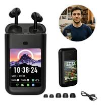 Fone De Ouvido Bluetooth Tws Com Tela Digital Led No Estojo Som Potente Graves Reforçados Microfone Hd Controle Touch