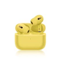 Fone de Ouvido Bluetooth TWS Intra Auricular Touch com Base Carregadora e Microfone Inpods 13 - Amarelo Claro