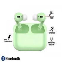 Fone de Ouvido Bluetooth TWS Intra Auricular Touch com Base Carregadora e Microfone Inpods 13 - Verde
