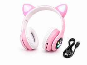 Fone de Ouvido Blutooth Sem Fio Orelha de Gatinho e Led Microfone Ajust de Tamanho e Suporte para Cartão de Memoria Fone de Ouvido Blutooth Sem Fio Orelha de Gatinho e Led Microfone Ajust de Tamanho e Suporte para Cartão de Memoria