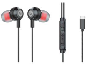 Fone de Ouvido Bright Ghost com Microfone Cancelamento de Ruído Esportivo Intra-auricular Preto