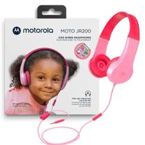 Fone de ouvido c/fio Motorola Moto JR 200 Kids Rosa