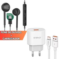 Fone de Ouvido + Carregador Turbo Tipo C Para Samsung A34 A35 A54 A55 S23