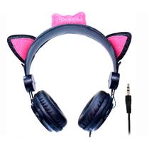 Fone de Ouvido Cat Ear AR30 Stereo Preto e Rosa - K-MEX