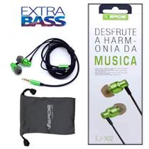 Fone de Ouvido Celular Original Com Microfone Auxilia P2 Estéreo Extra Bass Intra-auricular - EJX02 Fone de Ouvido Celular Original Com Microfone Auxilia P2 Estéreo Extra Bass Intra-auricular - EJX02