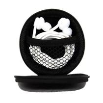 Fone de Ouvido com Case Redondo Branco MAX-07 - MaxMídia Fone de Ouvido com Case Redondo Branco MAX-07 - MaxMídia