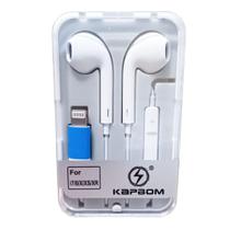 fone de ouvido com fio de conexão lightning branco kapbom fone de ouvido com fio de conexão lightning branco kapbom