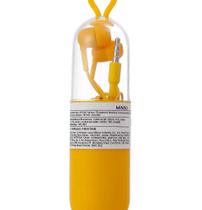 Fone de Ouvido com Fio e Estojo Conector P2 - Amarela