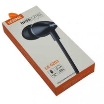 Fone de Ouvido com Fio e Microfone Lelong Preto LE-0203 Fone de Ouvido com Fio e Microfone Lelong Preto LE-0203