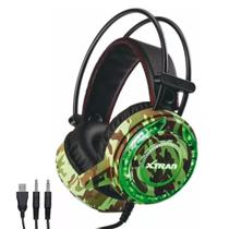 Fone de Ouvido Com Fio Gamer Microfone Camuflado Para Jogos PC Notebook Original - Xtrad