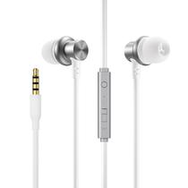 Fone De Ouvido Com Fio P2 3,5mm Microfone Prata 1,2m Joyrom Fone De Ouvido Com Fio P2 3,5mm Microfone Prata 1,2m Joyrom