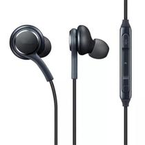 Fone De Ouvido Com Fio Preto In Ear Compatível Com Samsung Com Microfone - Fone De Ouvido Com Borracha