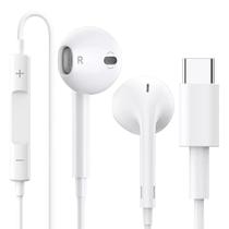 Fone de Ouvido Com Fio Tipo C Estéreo Microfone Controle USB-C