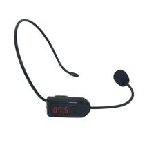 Fone de ouvido com microfone condensador FM sem fio TikeDa Black