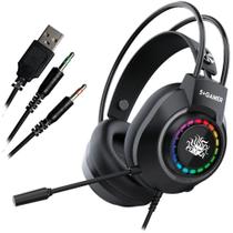 Fone de Ouvido com Microfone Headset Gamer RGB 5+X5-1000 PT