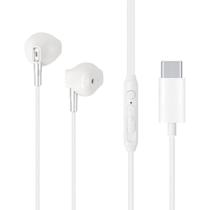 Fone De Ouvido Com Microfone Intra Auricular H35 Tipo C Branco Fone De Ouvido Com Microfone Intra Auricular H35 Tipo C Branco