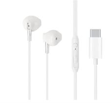 Fone de ouvido com microfone intra auricular h35 tipo c branco vq h35 74645