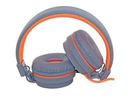 Fone de ouvido com microfone oex neon hs106 cinza e laranja