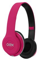 Fone de ouvido com microfone p3 rosa style hp103 oex