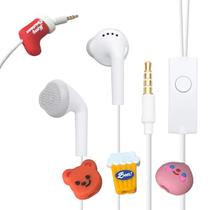 Fone De Ouvido Com Microfone + Protetor Cabo Fio de Bichinho para celular