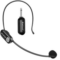 Fone de ouvido com microfone sem fio Bietrun 165 pés de alcance UHF preto Fone de ouvido com microfone sem fio Bietrun 165 pés de alcance UHF preto
