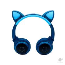 Fone de Ouvido com Redução de Ruído Orelha De Gato AZUL- Booglee