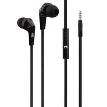 Fone de Ouvido, Conector P2 3,5mm, Microfone Embutido, Graves Reforçados, Cabo Flat 1,2 metros, Preto, EP01, ELG
