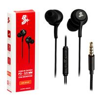 Fone De Ouvido Definicao Auricular C/ Microfone Preto 1,20 M