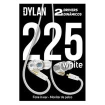 Fone de ouvido dylan in ear - de 225 - branco - 2 drives dinamicos