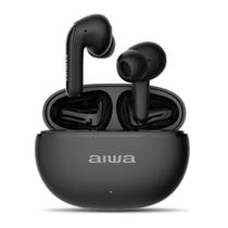 Fone de ouvido Earbuds AIWA Bluetooth 25 Horas de bateria Tecnologia ANC modo ambiente baixa latência resistência IPX5