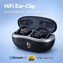 Fone De Ouvido Earclip, Não Cai da Orelha, Hifi Bluetooth Tws V6.0 Recarregável Basike BaFON229 Preto