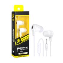 Fone de ouvido easy flat c/microfone - branco - ps-022 - 5+
