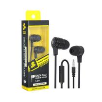 Fone de ouvido easy flat c/microfone - preto - ps-021 - 5+