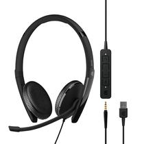 Fone de ouvido EPOS Adapt 165 USB II com fio frente e verso preto Fone de ouvido EPOS Adapt 165 USB II com fio frente e verso preto
