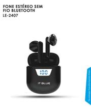 Fone de Ouvido Estéreo Bluetooth It-Blue LE-2407 Preto